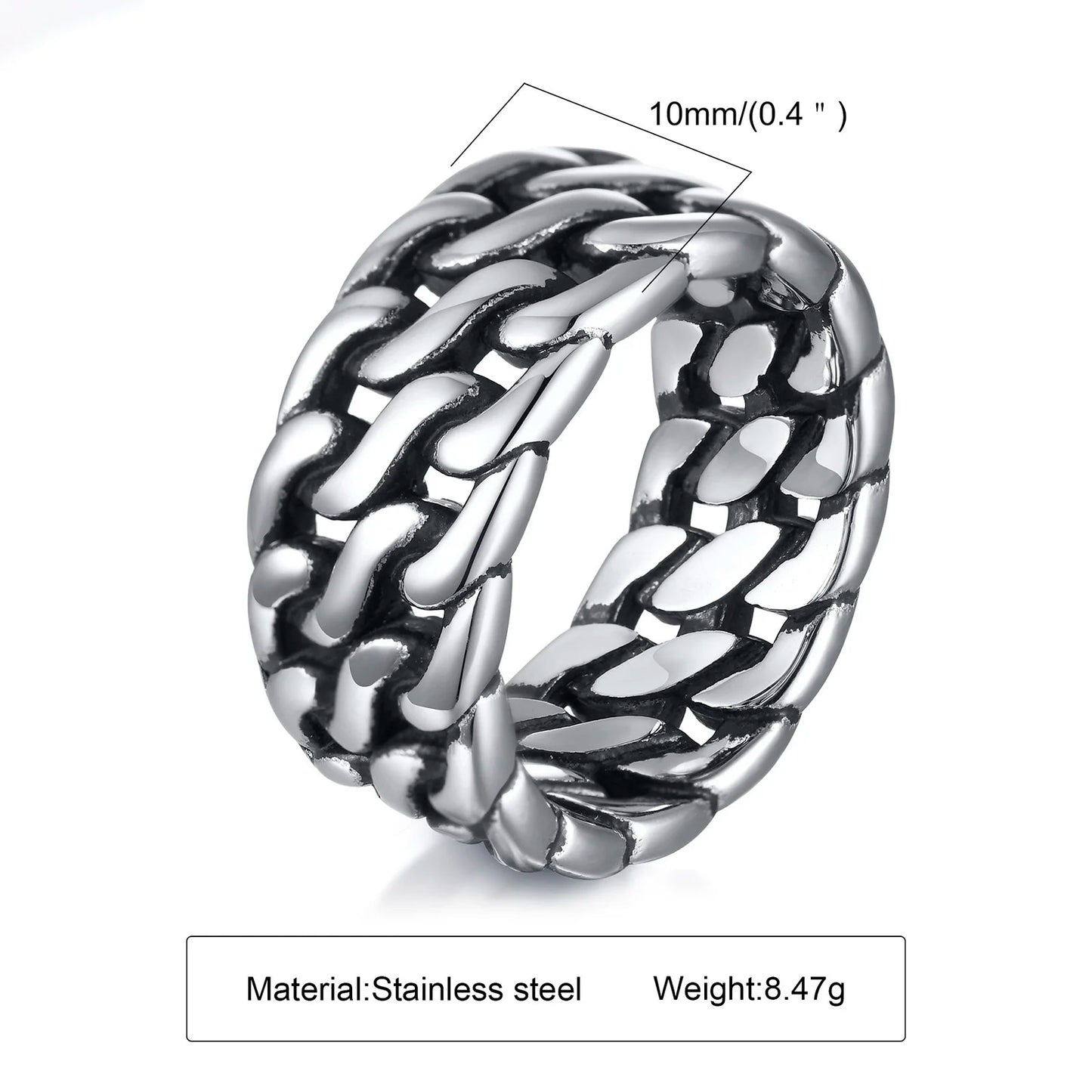 Zeyra® Vintage Herrenring – Edelstahl Siegelring mit Naturstein | Waterproof & Kratzfest | Punk Style Signet Ring