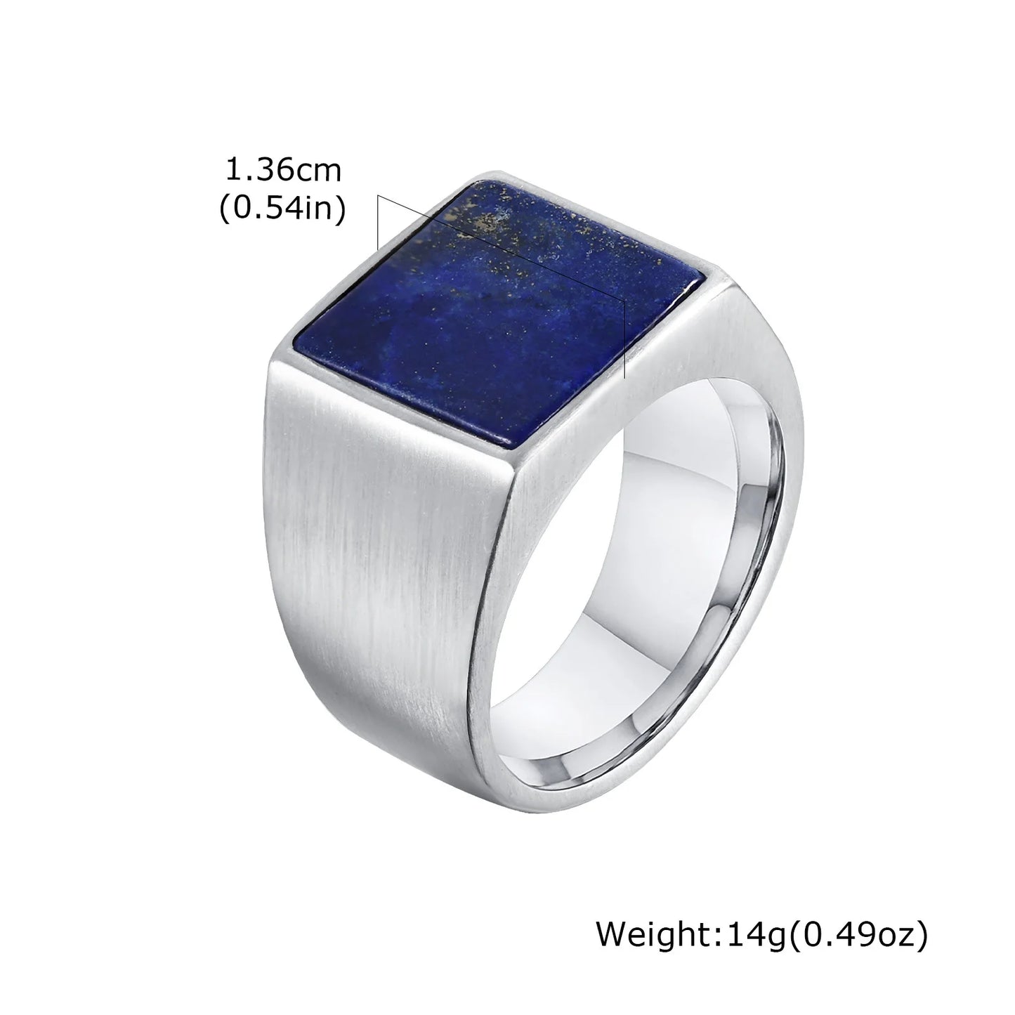 Zeyra® Vintage Herrenring – Edelstahl Siegelring mit Naturstein | Waterproof & Kratzfest | Punk Style Signet Ring