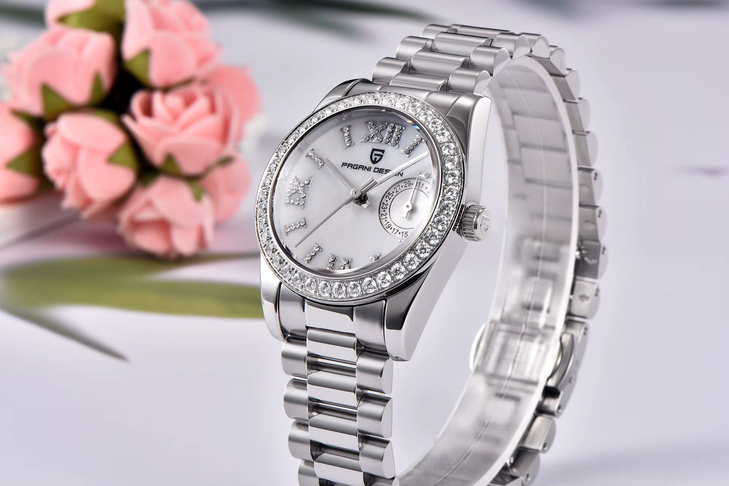 PAGANI DESIGN 2024 Damen Armbanduhr – 32 mm Luxus Quarzuhr | Elegant, Wasserdicht & Saphirglas | Zeyra® | Versand aus DE