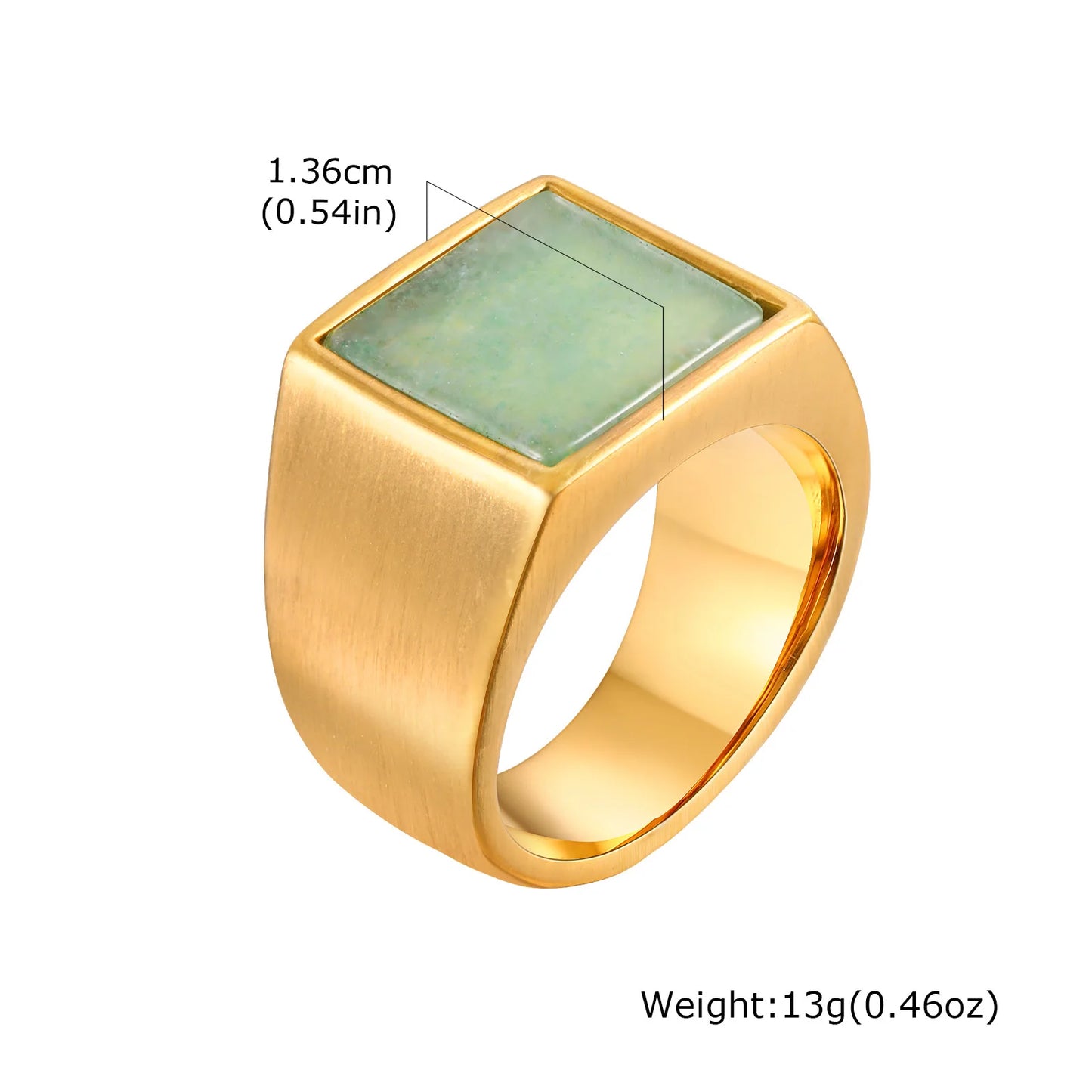 Zeyra® Vintage Herrenring – Edelstahl Siegelring mit Naturstein | Waterproof & Kratzfest | Punk Style Signet Ring