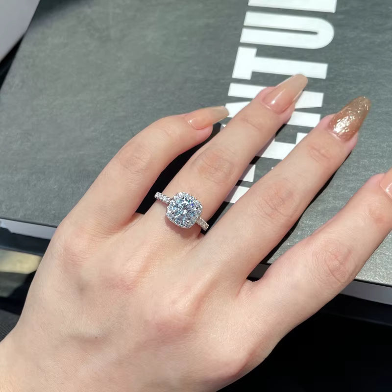 925 Sterling Silber Moissanite Ring – Damen Solitärring in 1CT / 2CT / 3CT | Brillanter Diamant-Look & GRA-Zertifikat | Zeyra® | Versand aus DE