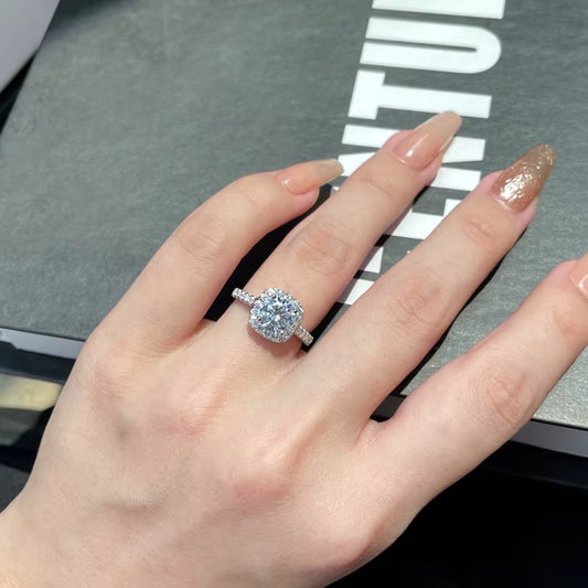 925 Sterling Silber Moissanite Ring – Damen Solitärring in 1CT / 2CT / 3CT | Brillanter Diamant-Look & GRA-Zertifikat | Zeyra® | Versand aus DE