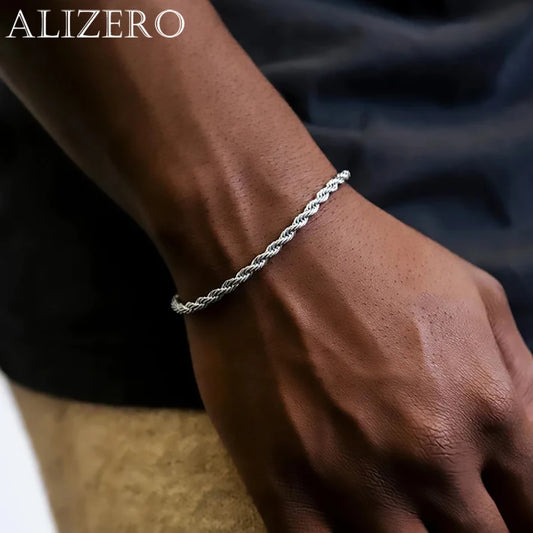 925 Sterling Silber Rope Chain Armband – 4mm Seilkette, Unisex, Klassisch & Zeitlos | Zeyra | Versand aus D