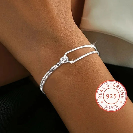 925 Sterling Silber Armband Damen – Minimalistisches Geometrisches Design, Elegant & Exquisit | Zeyra | Versand aus D