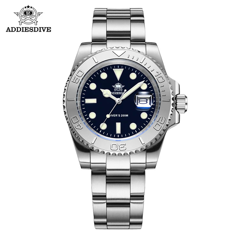 ADDIESDIVE BGW9 Herren Taucheruhr – Edelstahl 20 Bar Wasserdicht | Luminous Quarz-Chronograph | Luxus Sport- & Business-Uhr | Zeyra®