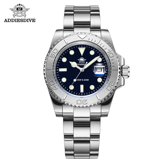 ADDIESDIVE BGW9 Herren Taucheruhr – Edelstahl 20 Bar Wasserdicht | Luminous Quarz-Chronograph | Luxus Sport- & Business-Uhr | Zeyra®