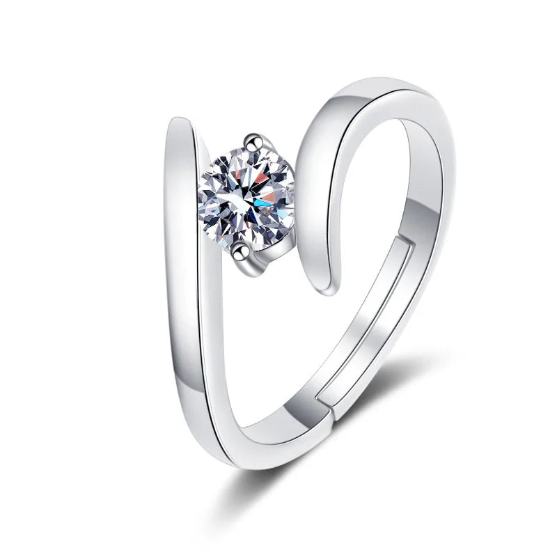 Eleganter 925 Sterling Silber Ring – Hochwertiger Zirkonia | Schlicht & Luxuriös | Damen Schmuck für Hochzeit & Alltag | Zeyra®