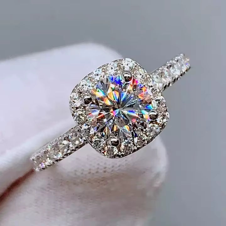 925 Sterling Silber Moissanite Ring – Damen Solitärring in 1CT / 2CT / 3CT | Brillanter Diamant-Look & GRA-Zertifikat | Zeyra® | Versand aus DE