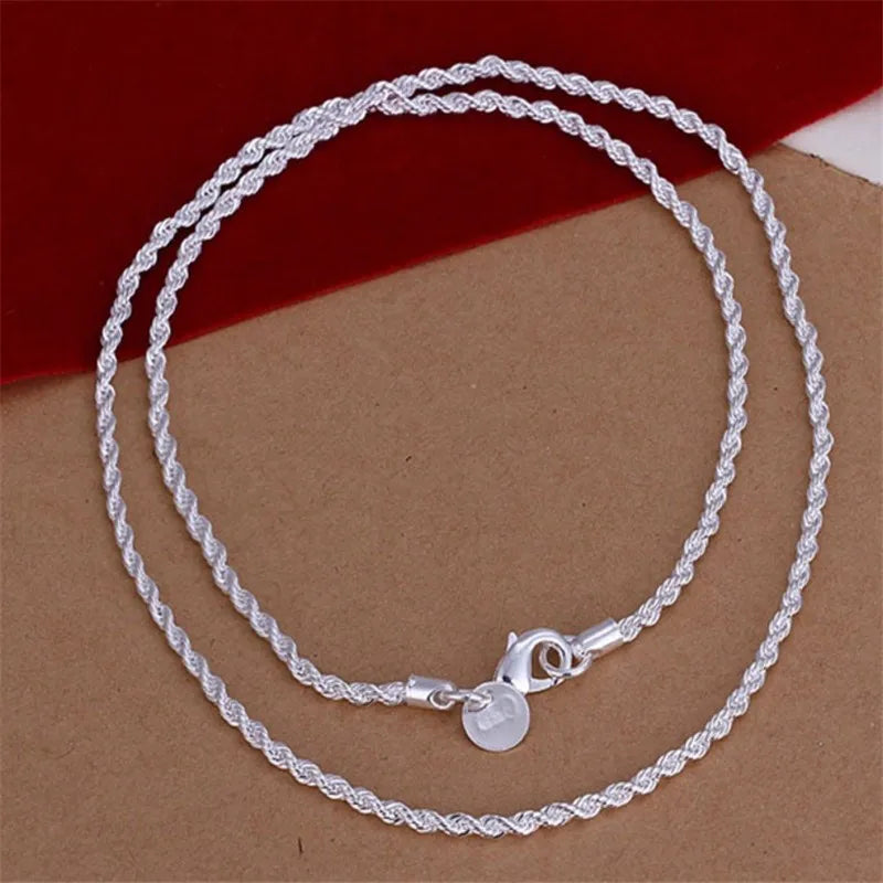 925 Sterling Silber Schmuck-Set – Halskette & Armband im Rope-Design, 4mm | Unisex | Zeyra | Versand aus D
