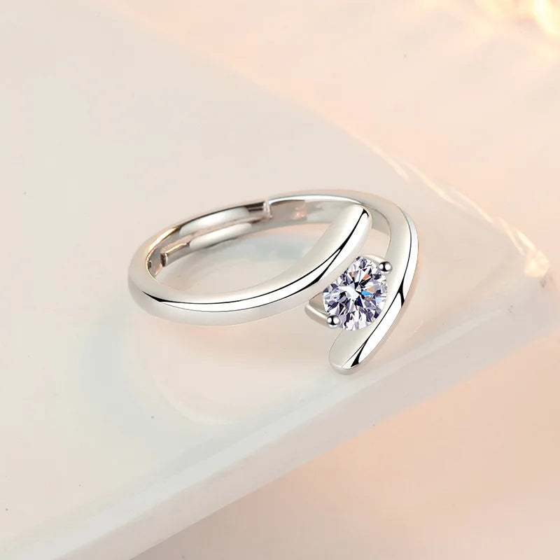 Eleganter 925 Sterling Silber Ring – Hochwertiger Zirkonia | Schlicht & Luxuriös | Damen Schmuck für Hochzeit & Alltag | Zeyra®