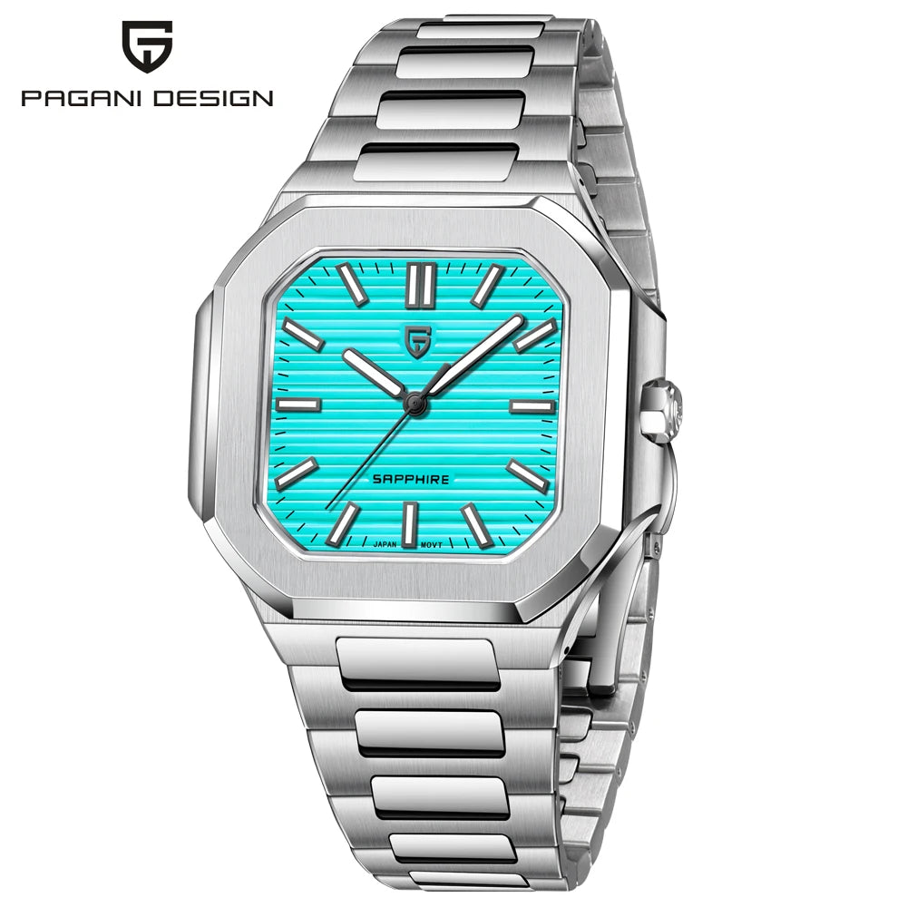 Pagani Design 2025 Quarzuhr Herren – Luxus-Design, VH31, AR-Saphirglas, Lederarmband, Luminous | Zeyra | Versand aus D