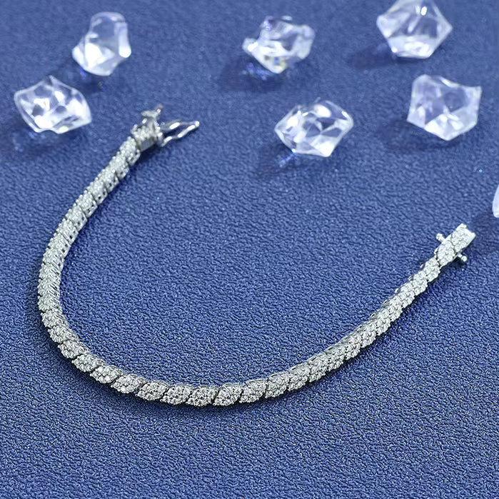 NKHOG Full Moissanite Tennis Bracelets S925 Silver Sparkling Diamond Women Men Party Wedding Bangles Jewelry Gifts GRA Certified