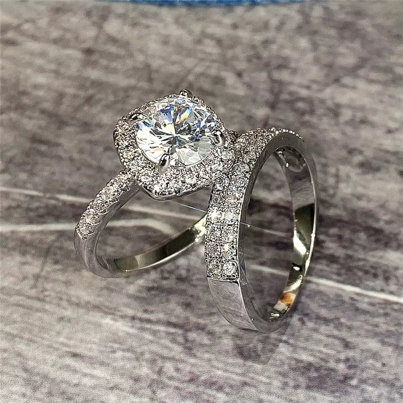 925 Sterling Silber Damenring Set – 2-teiliges Hochzeitsring-Set | Elegantes Design & Premium Qualität | Zeyra® | Versand aus DE