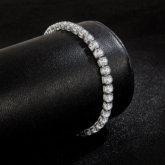 925 Sterling Silber Tennisarmband – Damenarmband mit Zirkonia, 4mm Breite, 16–20cm | Zeyra | Versand aus D