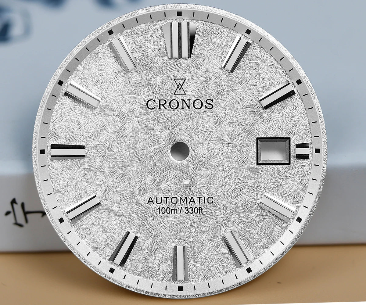 Cronos Men Watch 39mm Automatic Wristwatches White Dial Solid Links Sapphire 10 ATM L6037M