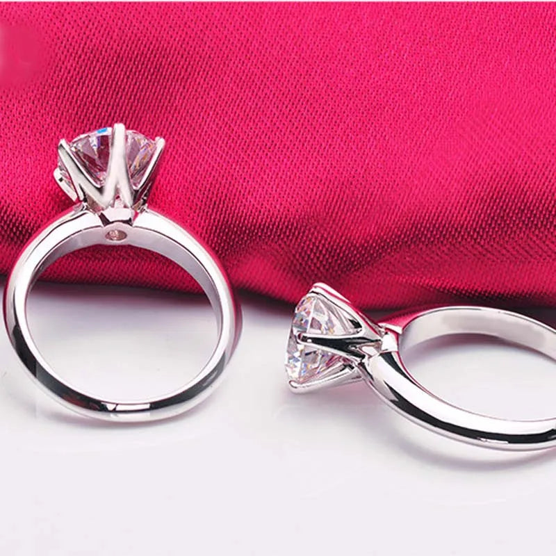 925 Sterling Silber Verlobungsring Damen – Zirkonia 1–3ct, klassischer Solitär | Hochzeit & Geschenk | Zeyra | Versand aus D