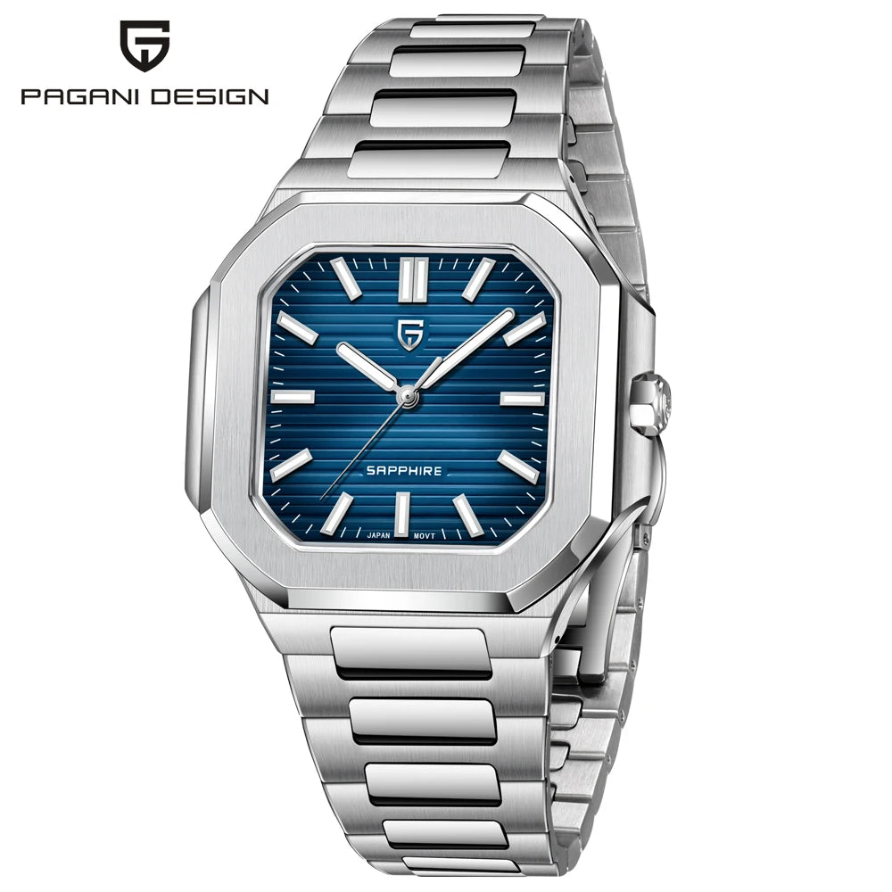 Pagani Design 2025 Quarzuhr Herren – Luxus-Design, VH31, AR-Saphirglas, Lederarmband, Luminous | Zeyra | Versand aus D