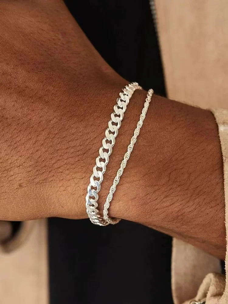 Edelstahlarmband Silber – Verstellbares Twist Chain Design für Herren & Damen | Hip-Hop Schmuck | Zeyra | Versand aus DE