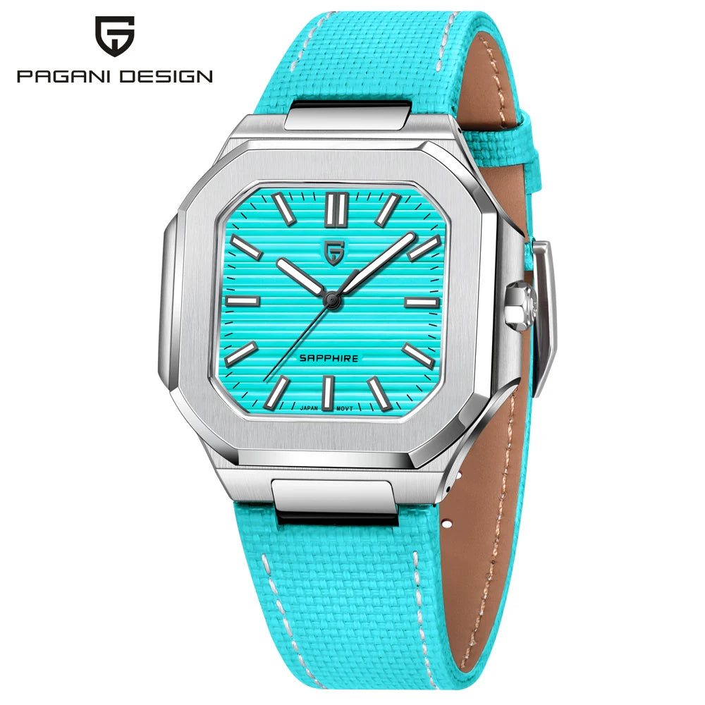 Pagani Design 2025 Quarzuhr Herren – Luxus-Design, VH31, AR-Saphirglas, Lederarmband, Luminous | Zeyra | Versand aus D