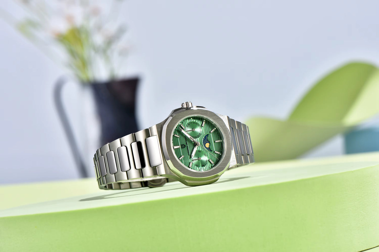 Pagani Design Damenarmbanduhr – Luxus Quarzuhr mit Mondphase & Chronograph | Edelstahl & Saphirglas | Elegante Uhr für Damen | Zeyra® Edition