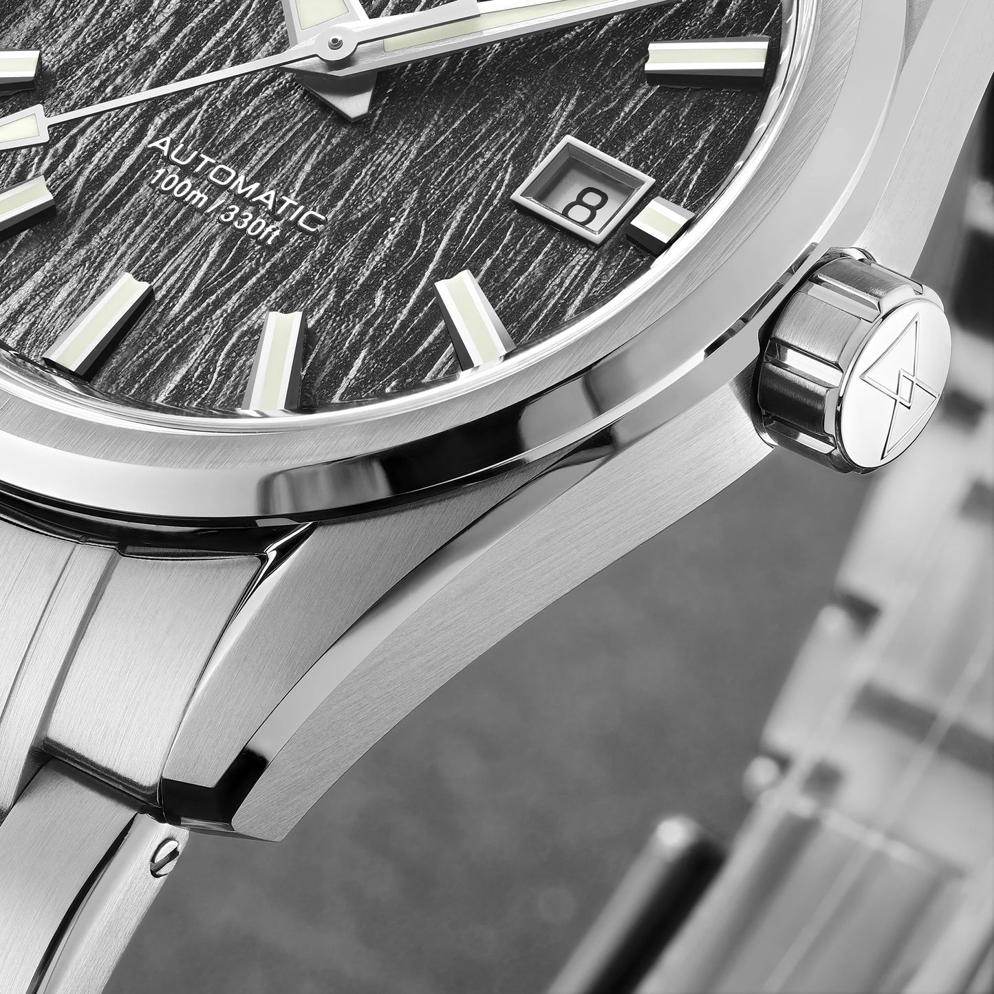 Cronos Men Watch 39mm Automatic Wristwatches White Dial Solid Links Sapphire 10 ATM L6037M