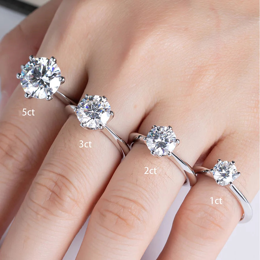 925 Sterling Silber Verlobungsring Damen – Zirkonia 1–3ct, klassischer Solitär | Hochzeit & Geschenk | Zeyra | Versand aus D