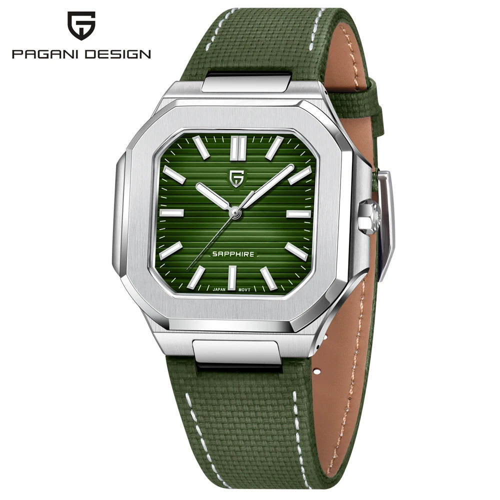 Pagani Design 2025 Quarzuhr Herren – Luxus-Design, VH31, AR-Saphirglas, Lederarmband, Luminous | Zeyra | Versand aus D