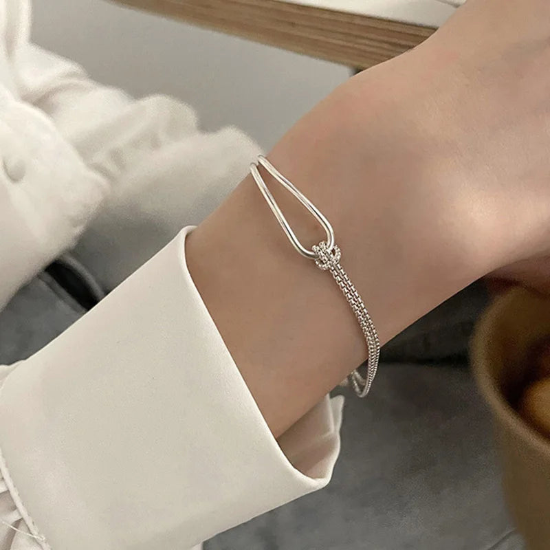 925 Sterling Silber Armband Damen – Minimalistisches Geometrisches Design, Elegant & Exquisit | Zeyra | Versand aus D