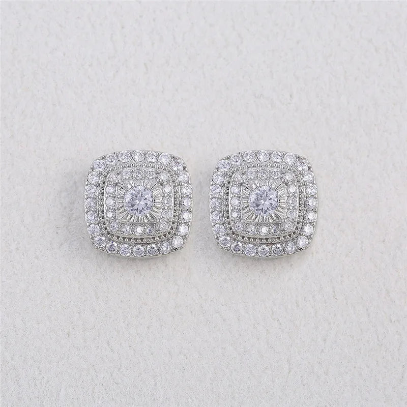 925 Sterling Silber Ohrstecker – Princess Cut Zirkonia, quadratisches Design | Damen | Zeyra | Versand aus D