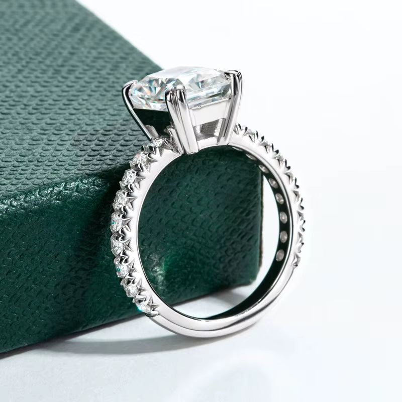 DEZO 4CT Radiant Cut Moissanite Ring – 925 Sterling Silber Verlobungsring für Damen | D-Farbe VVS1 Brillanz & GRA-Zertifikat | Zeyra® | Versand aus DE