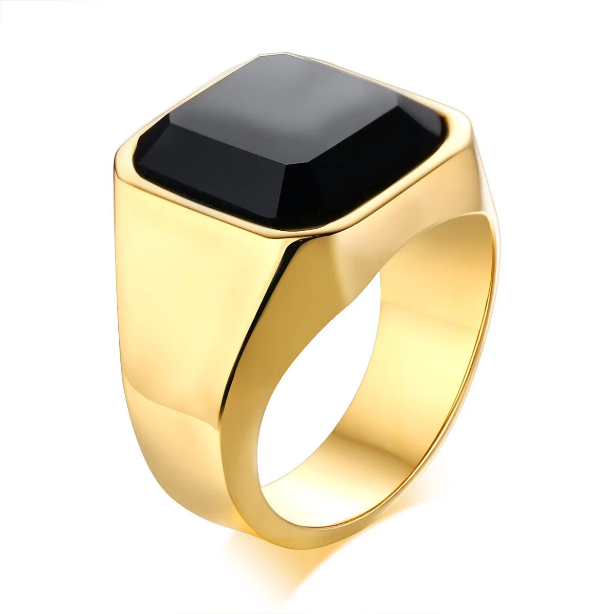 Zeyra® Herrenring – Punk Square Signet Ring | Edelstahl mit Naturstein | Zeitloses Design, Nie verblassend | Geschenk für Männer & Väter