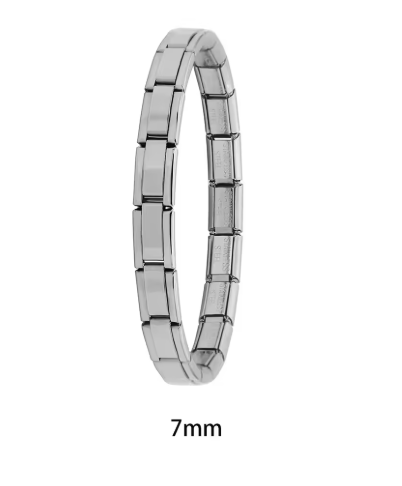 Italienisches Elastik-Armband – 9 mm Edelstahl Charm Bracelet für Damen | Modischer Stretch-Bangle | Zeyra® | Versand aus DE
