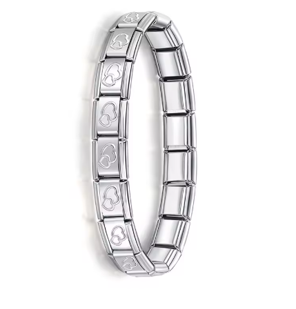 Italienisches Elastik-Armband – 9 mm Edelstahl Charm Bracelet für Damen | Modischer Stretch-Bangle | Zeyra® | Versand aus DE