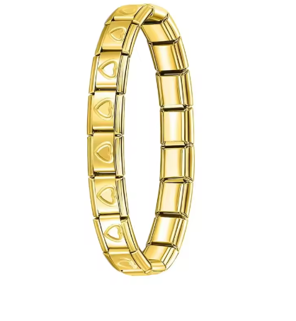 Italienisches Elastik-Armband – 9 mm Edelstahl Charm Bracelet für Damen | Modischer Stretch-Bangle | Zeyra® | Versand aus DE