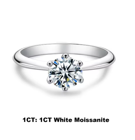 AnuJewel Moissanite Verlobungsring – 1ct / 2ct / 3ct / 5ct D-Farbe VVS1 | 925 Sterling Silber & 18K vergoldet | Zeyra® | Versand aus DE