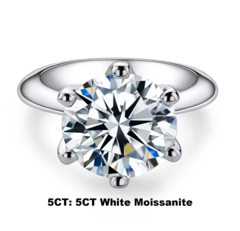 AnuJewel Moissanite Verlobungsring – 1ct / 2ct / 3ct / 5ct D-Farbe VVS1 | 925 Sterling Silber & 18K vergoldet | Zeyra® | Versand aus DE