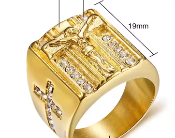 Zeyra® Herren-Siegelring – Schwarzer Onyx Look | Punk Gold Plated Square Signet Ring | Statement-Daumenring für Männer | Versand aus DE