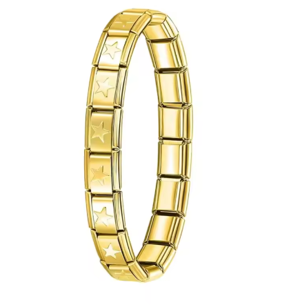 Italienisches Elastik-Armband – 9 mm Edelstahl Charm Bracelet für Damen | Modischer Stretch-Bangle | Zeyra® | Versand aus DE