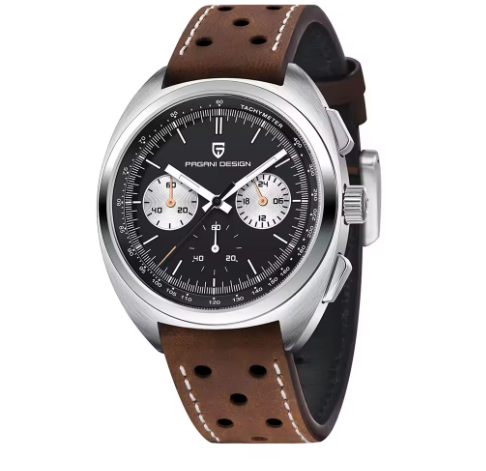 PAGANI DESIGN Herren-Chronograph – Luxus Sportuhr mit VK63 Quarzwerk & Saphirglas | Wasserdicht & Echtlederarmband | Zeyra® | Versand aus DE