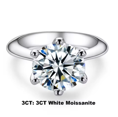 AnuJewel Moissanite Verlobungsring – 1ct / 2ct / 3ct / 5ct D-Farbe VVS1 | 925 Sterling Silber & 18K vergoldet | Zeyra® | Versand aus DE