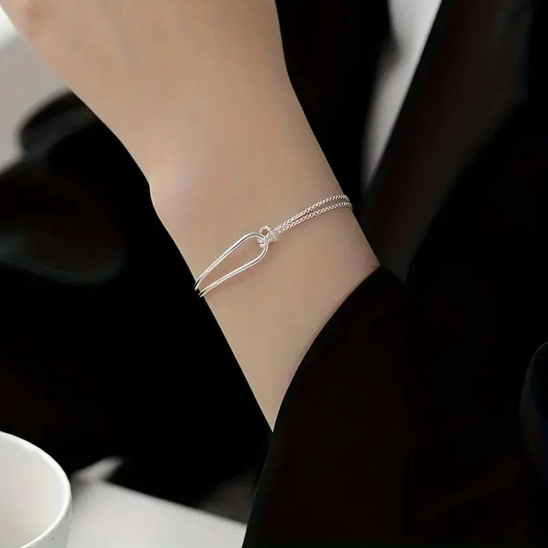 925 Sterling Silber Armband Damen – Minimalistisches Geometrisches Design, Elegant & Exquisit | Zeyra | Versand aus D