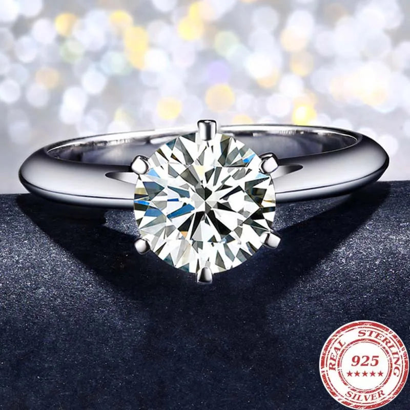 925 Sterling Silber Verlobungsring Damen – Zirkonia 1–3ct, klassischer Solitär | Hochzeit & Geschenk | Zeyra | Versand aus D