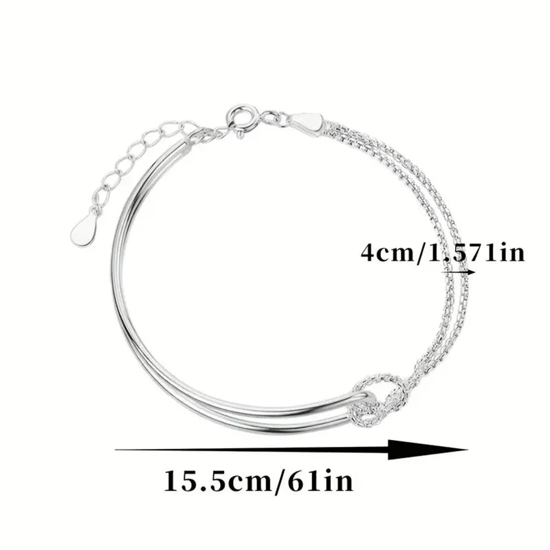 925 Sterling Silber Armband Damen – Minimalistisches Geometrisches Design, Elegant & Exquisit | Zeyra | Versand aus D