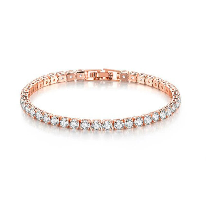 Tennisarmband Damen – Buntes Zirkonia Armband 4mm, Silberfarben, Luxus & Trendy | Zeyra | Versand aus D