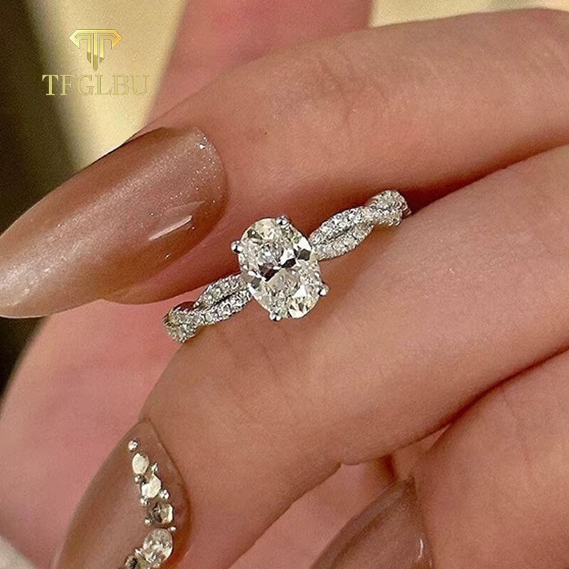 Zeyra® 1ct Oval Cut Moissanite-Ring – 18K vergoldet & 925 Sterling Silber | D Color VVS1 Brillanz | Verlobungs- & Hochzeitsring für Damen