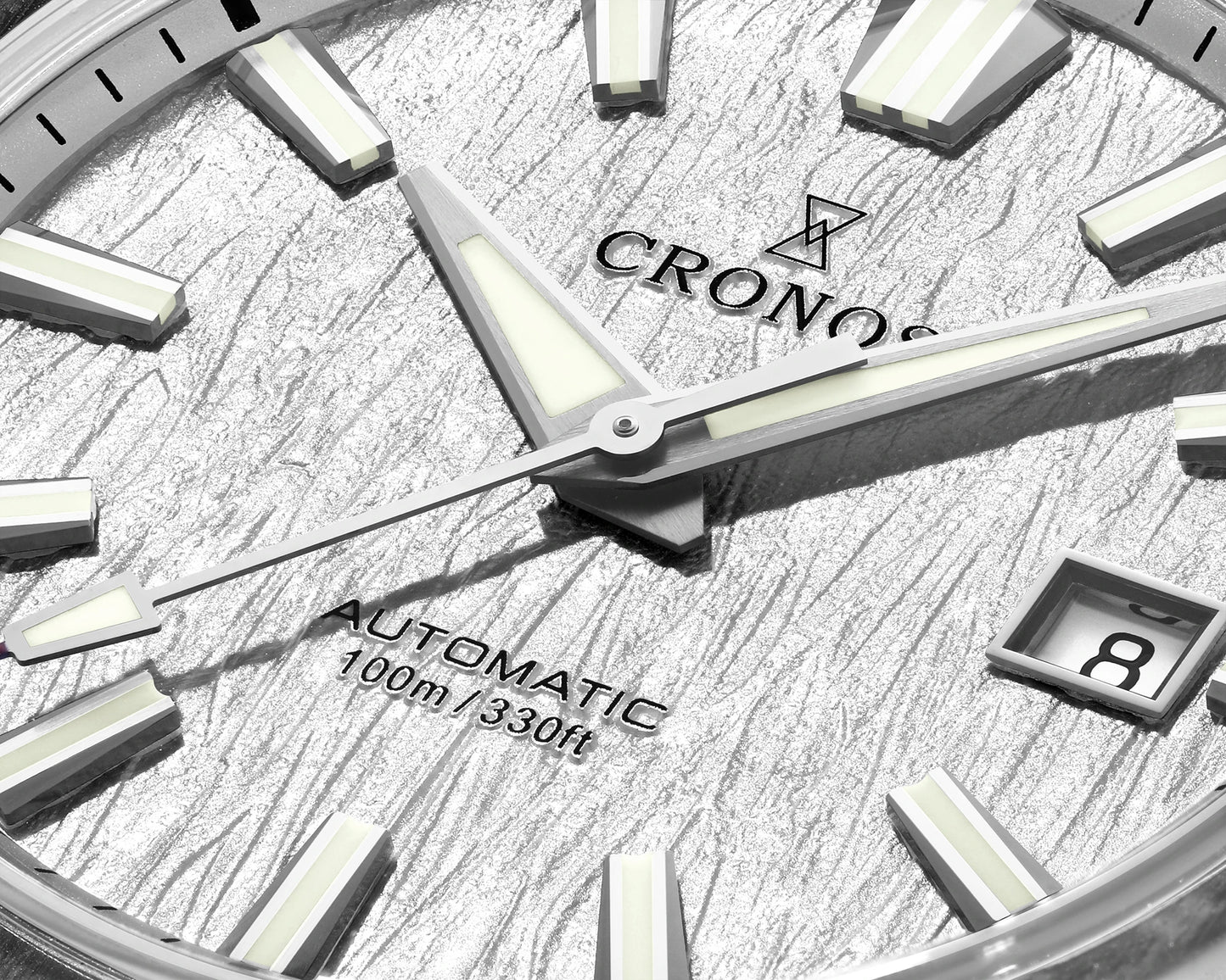 Cronos Men Watch 39mm Automatic Wristwatches White Dial Solid Links Sapphire 10 ATM L6037M