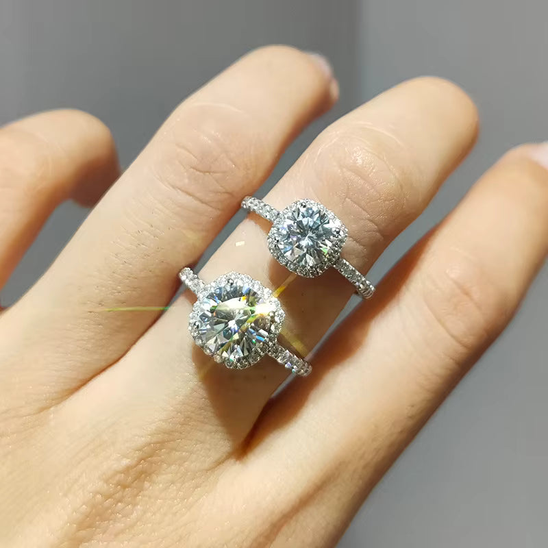 925 Sterling Silber Moissanite Ring – Damen Solitärring in 1CT / 2CT / 3CT | Brillanter Diamant-Look & GRA-Zertifikat | Zeyra® | Versand aus DE