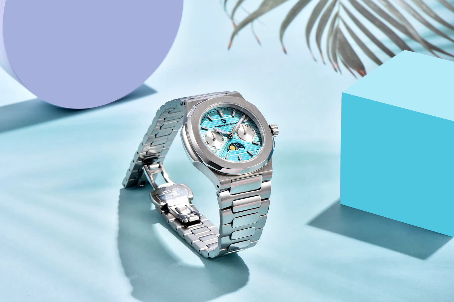 Pagani Design Damenarmbanduhr – Luxus Quarzuhr mit Mondphase & Chronograph | Edelstahl & Saphirglas | Elegante Uhr für Damen | Zeyra® Edition