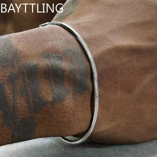 Zeyra® 3 mm Snake Chain Armband – 925 Sterling Silber | Unisex Schmuck | Hip-Hop, Minimal & Fashion Style | Edelstahl-Look für Damen & Herren