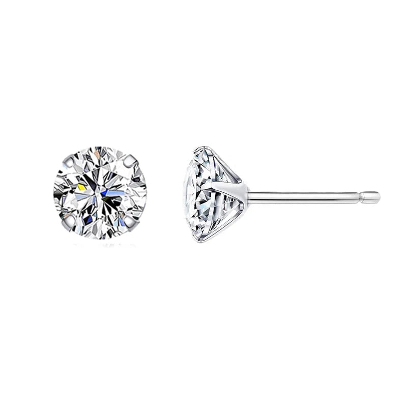925 Sterling Silber Ohrstecker – Runde Zirkonia, 4–7mm, hypoallergen | Zeyra | Versand aus D